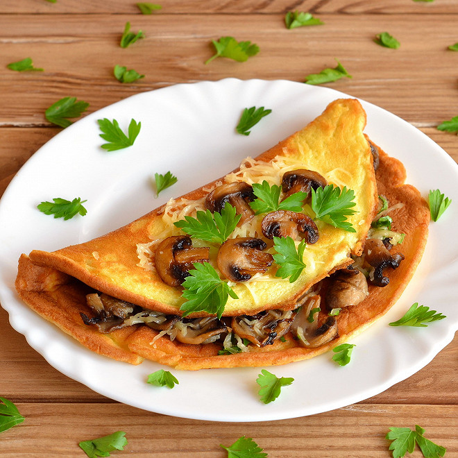 Omelette aux cepes
